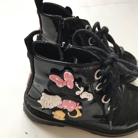 Zara x Disney Minnie Mouse patent boots VGUC size 24(8 toddler) - Picture 2 of 8